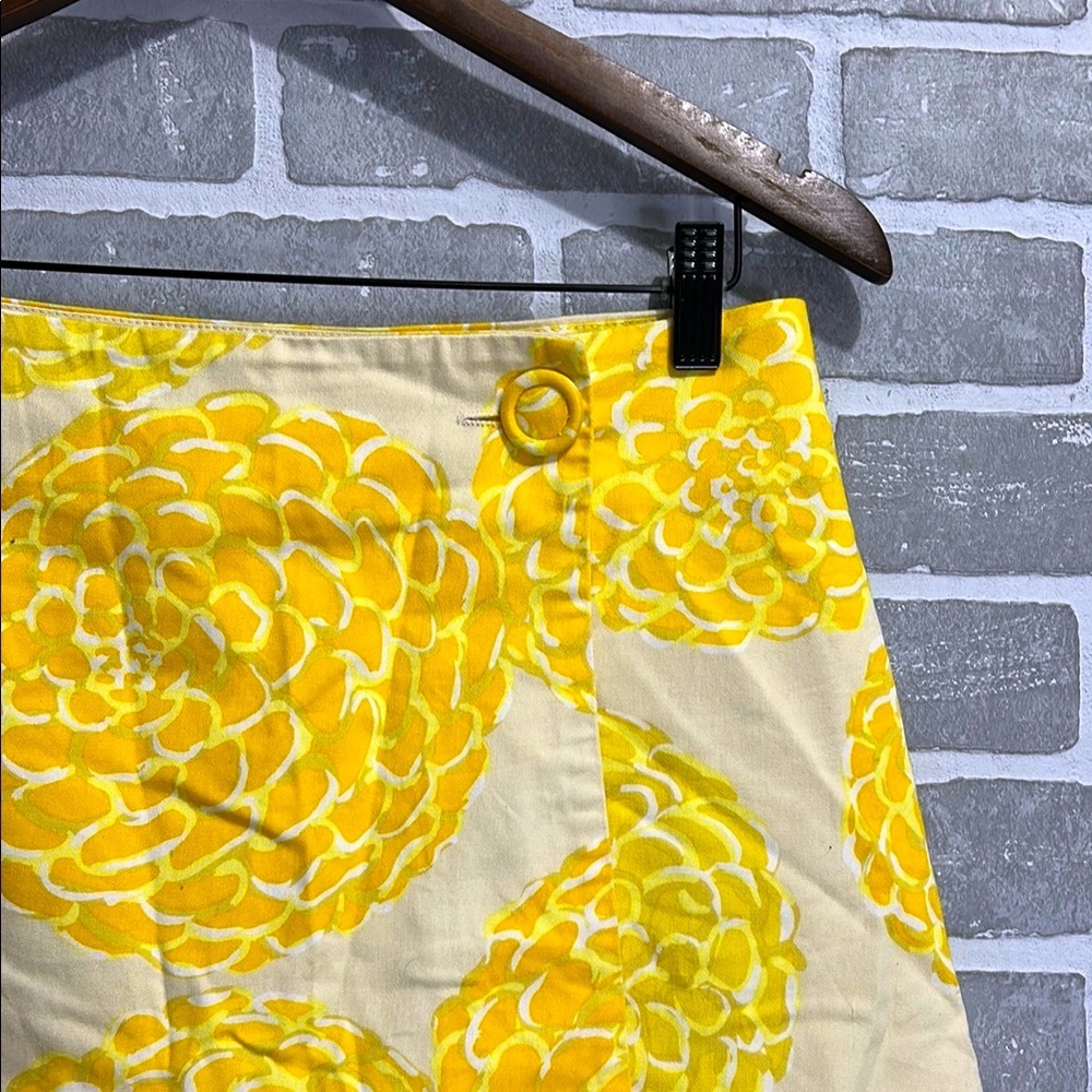 Lesley Evers Yellow and White A-Line Mini Skirt Floral Skirt‎ Women’s Size Small - Picture 2 of 10